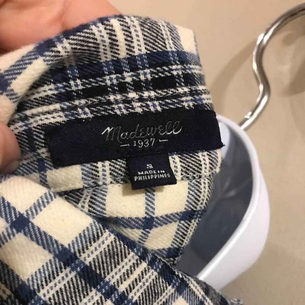 Madewell Flannel Oversized Ex Boyfriend Top Size S - Picture 11 of 12